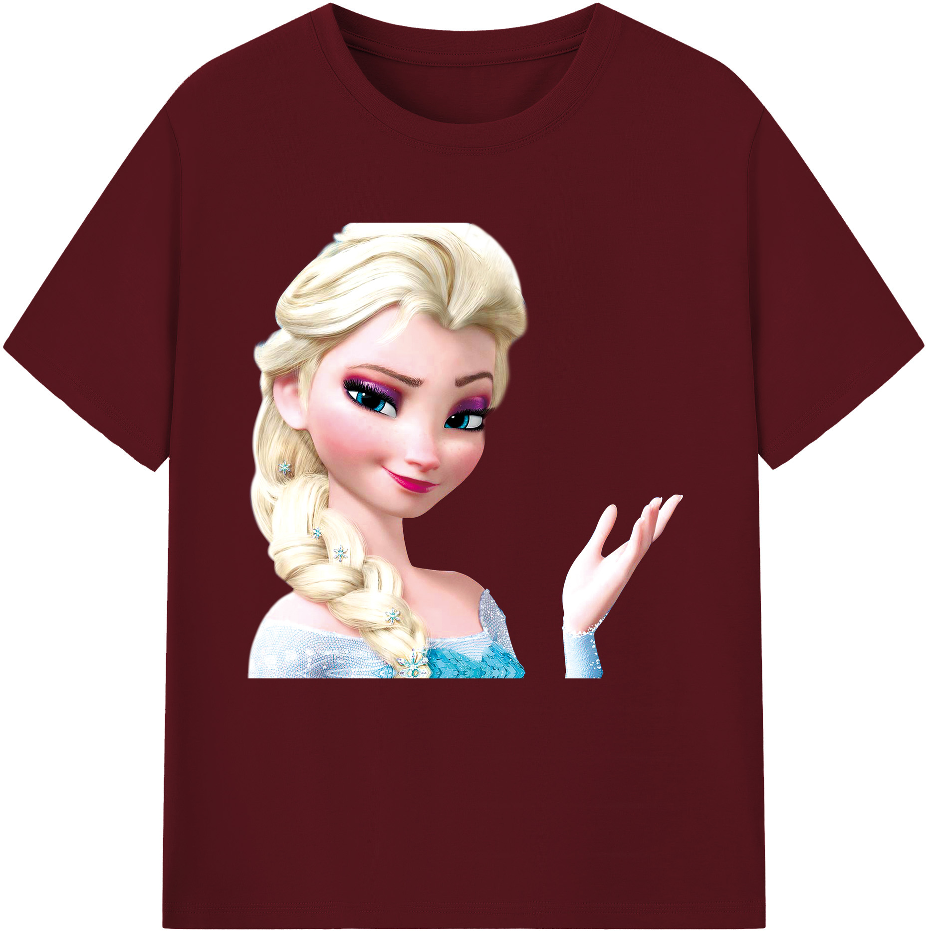 （画像用） アナと雪の女王 アンナ エルサ Frozen Anna Elsa 綿100％半袖Tシャツ（フロントプリント）
